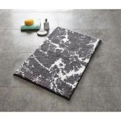 Ridder Teppich Marmor 55 x 50 cm grau-weiß Polyester-Microfaser