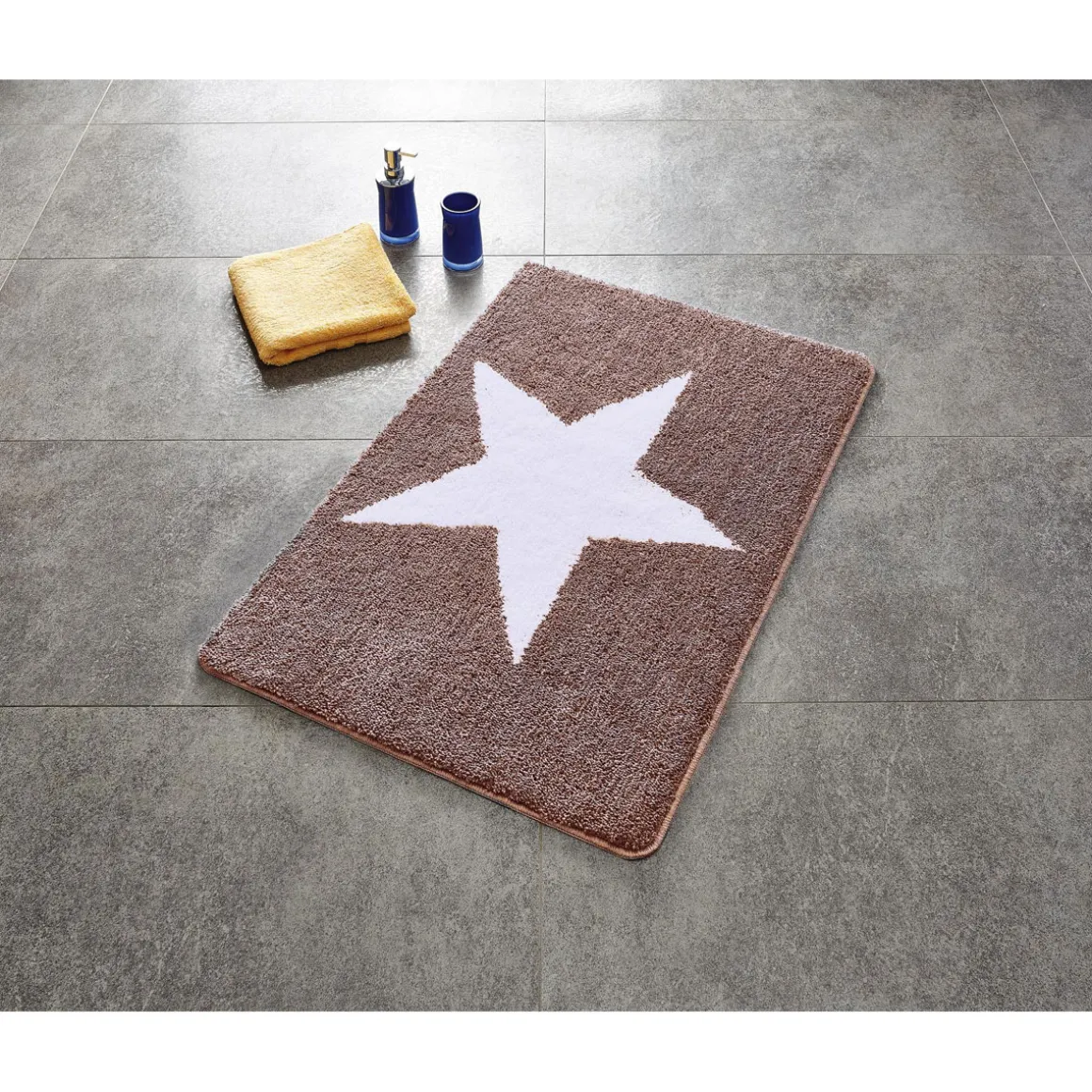 Ridder Teppich Star 60 x 90 cm weiß-beige Polyester-Microfaser