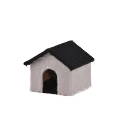 Rohrschneider Kuschelhöhle mit Plüschdach, grau-schwarz