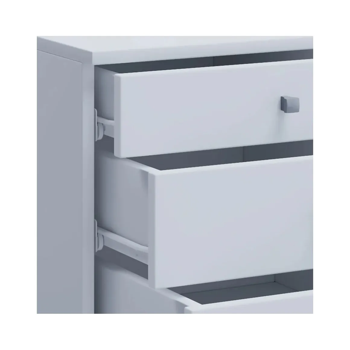 Rollcontainer Lona Maxi weiß/silber