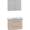 Scanbad Badmöbelset Lotto Small Waschtisch 85 x 38 cm Weißulme