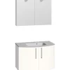 Scanbad Badmöbelset Modern und 90 cm weiß/weiß hochglänzend