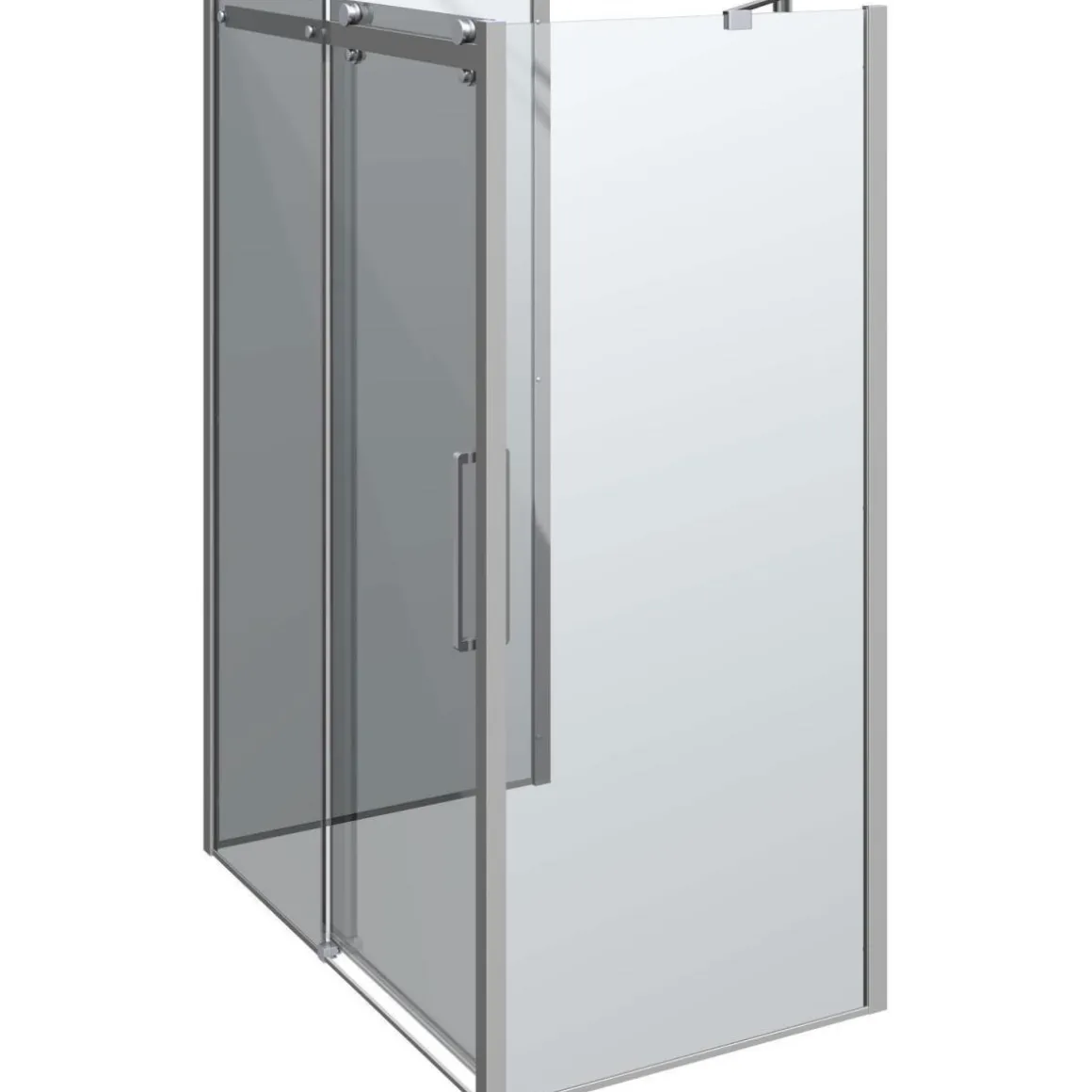 Scanbad Schiebetür mit 2 Panel Deluxe 140 x 90 cm Chrom/Klar