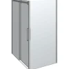 Scanbad Schiebetür mit Panel Deluxe 140 x 100 cm Chrom/Klar