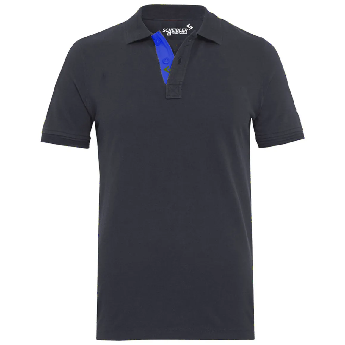 Scheibler Polo anthrazit-royalblau Größe XL