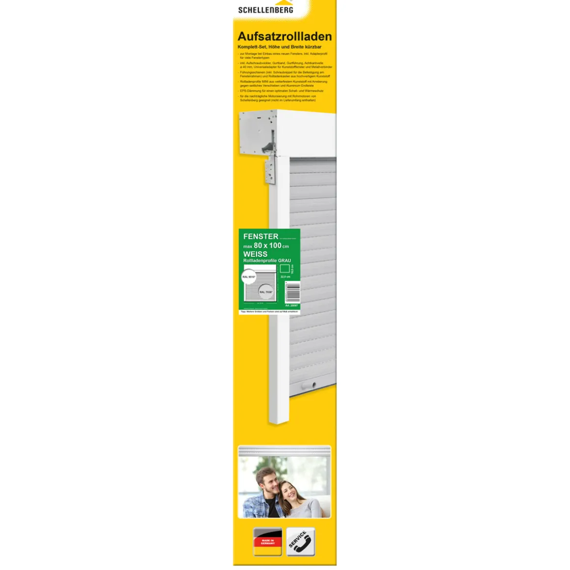 Schellenberg Aufsatzrollladen-selbstbau 80 x 100 cm weiß/grau