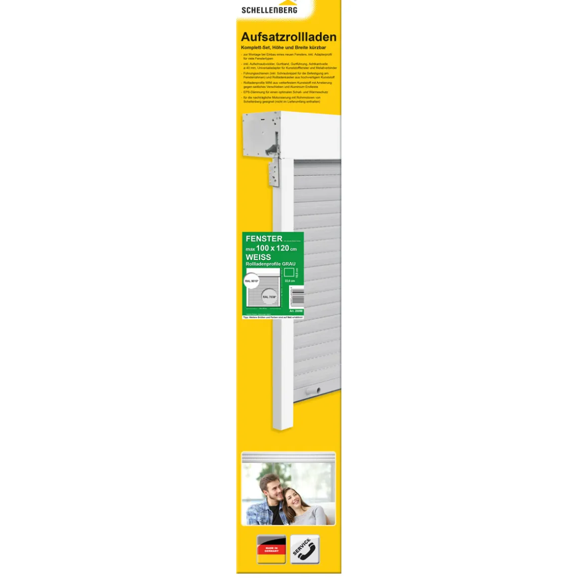 Schellenberg Aufsatzrollladen-selbstbau 100 x 120 cm weiß/grau