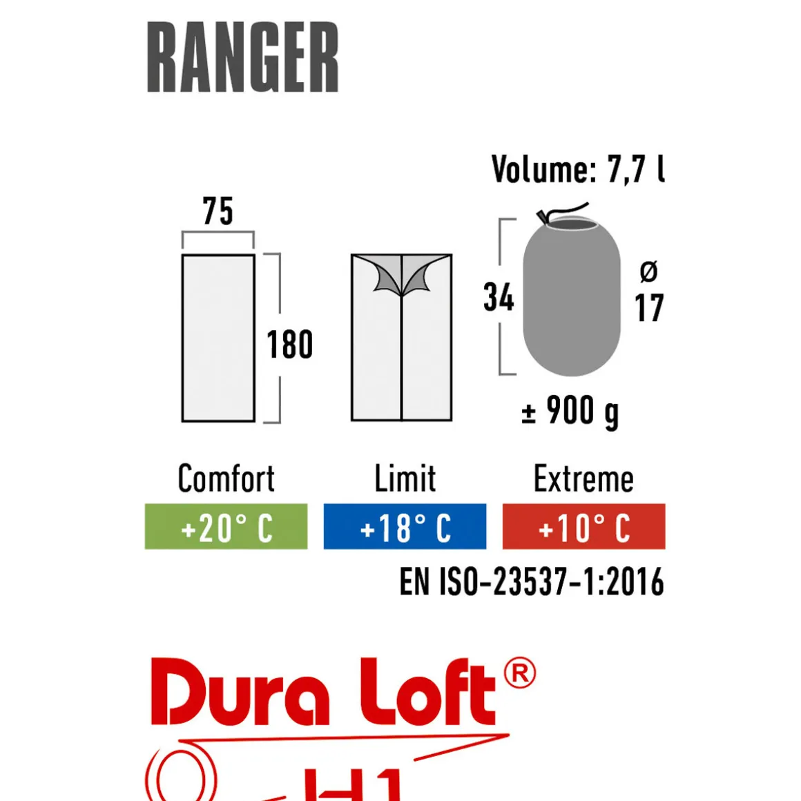 Schlafsack Ranger 75 x 180 cm