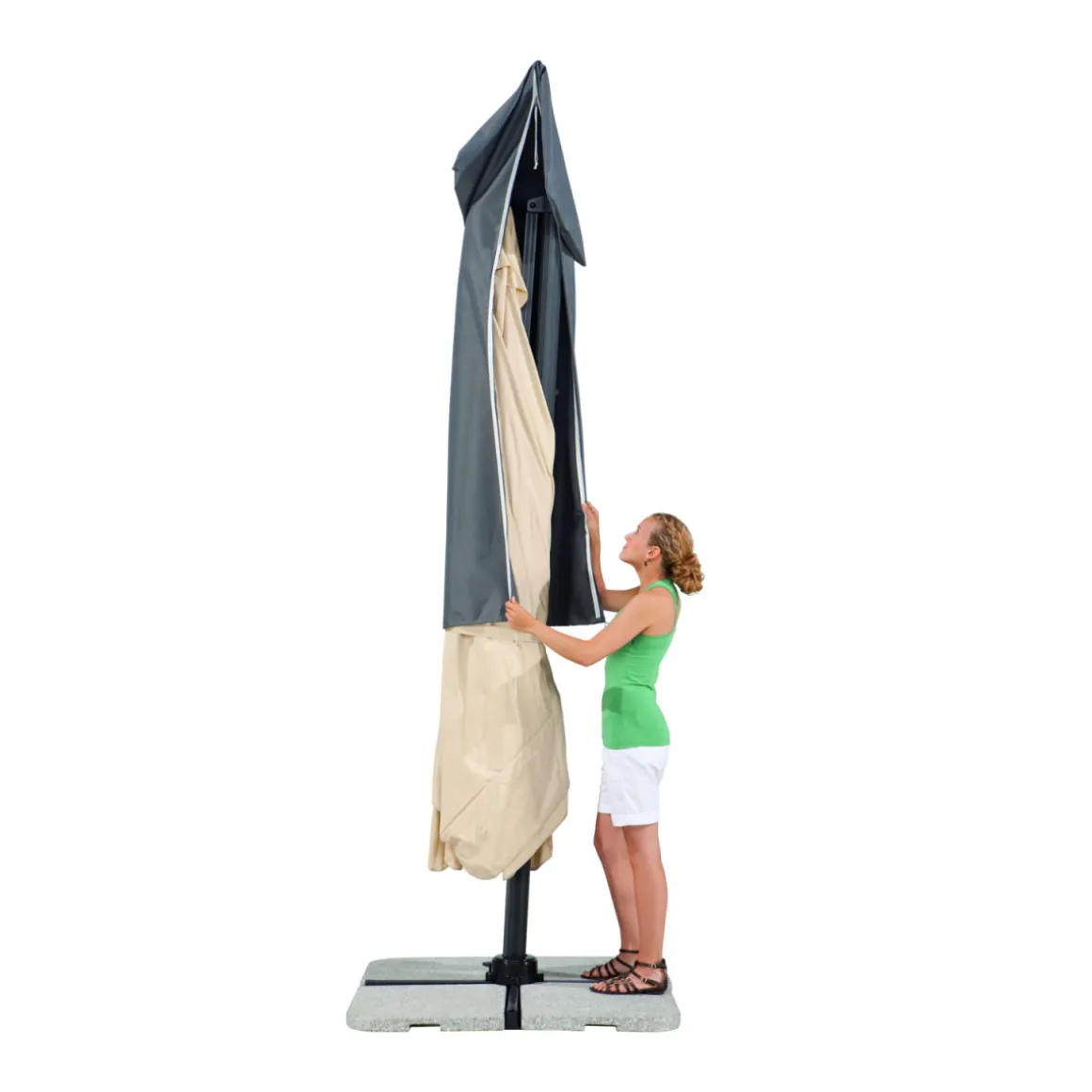 Schneider Schirme Ampelschirm Rhodos ca 300 x 300 cm Natur
