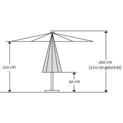 Schneider Schirme Sonnenschirm Harlem 270 cm natur