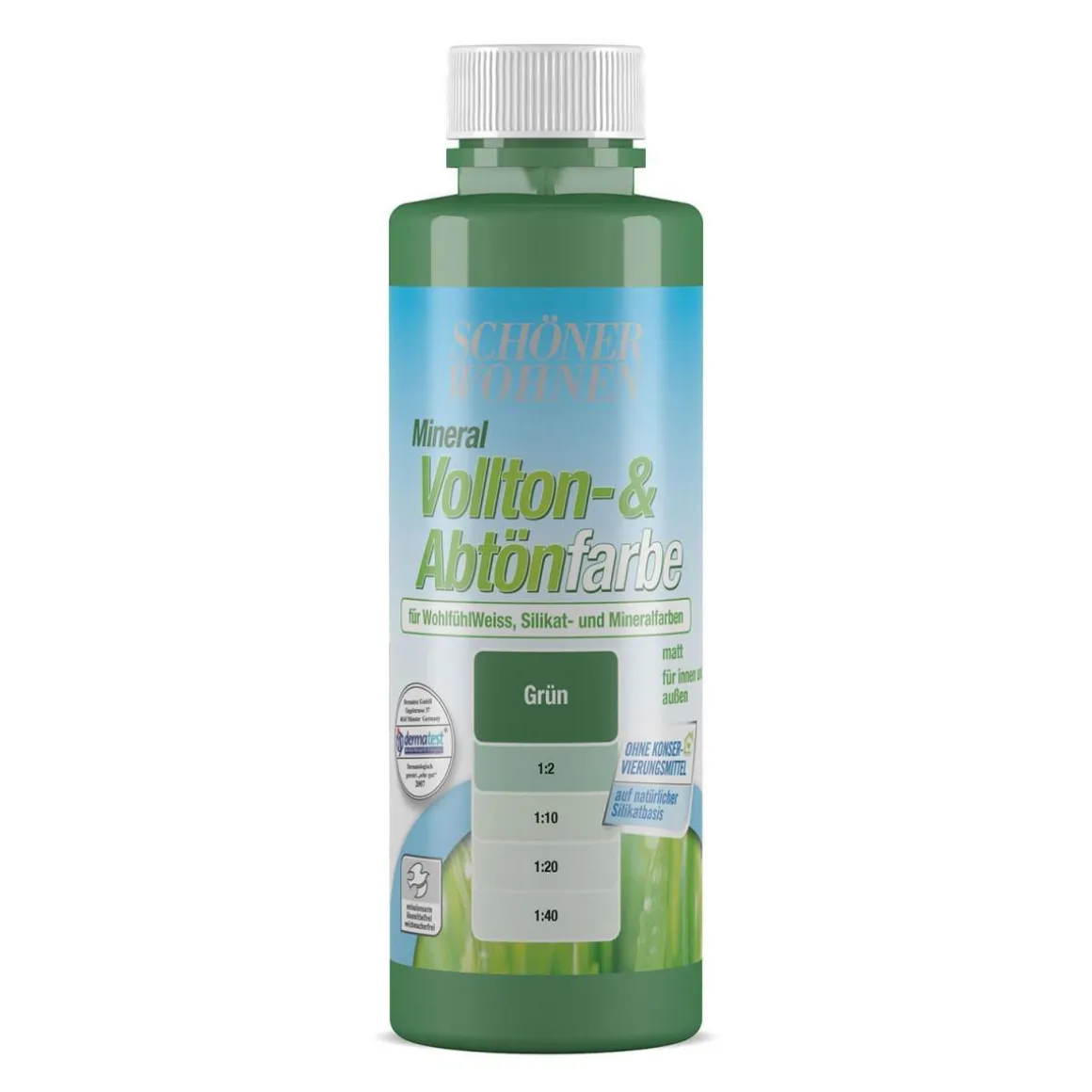 Schöner Wohnen Farbe Silikat Vollton- und Abtoenfarbe grün 250 ml