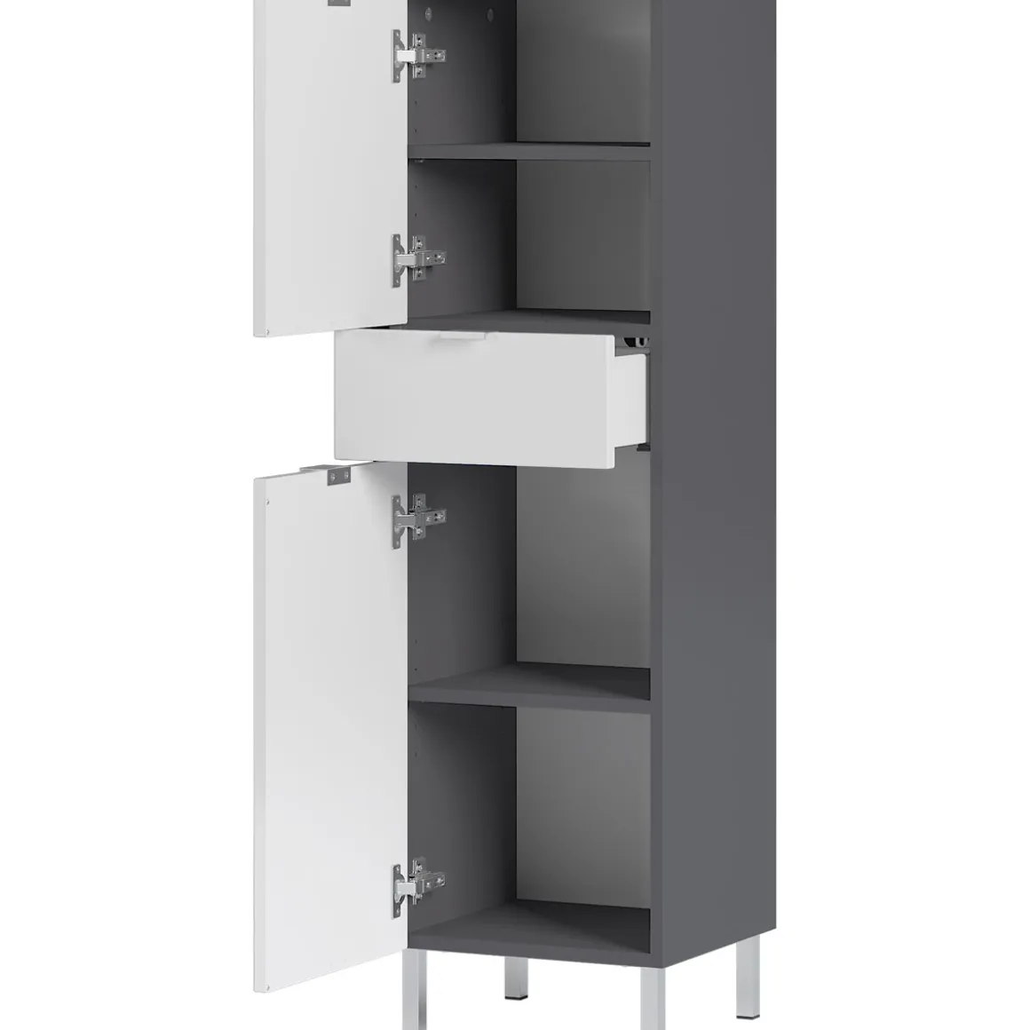 Schrank Maureen 1 Schubkasten 34 x 120 x 34 cm graphit/weiß