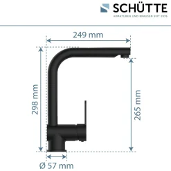 Schütte Spültischarmatur „London“ schwarz mit Geschirrbrause
