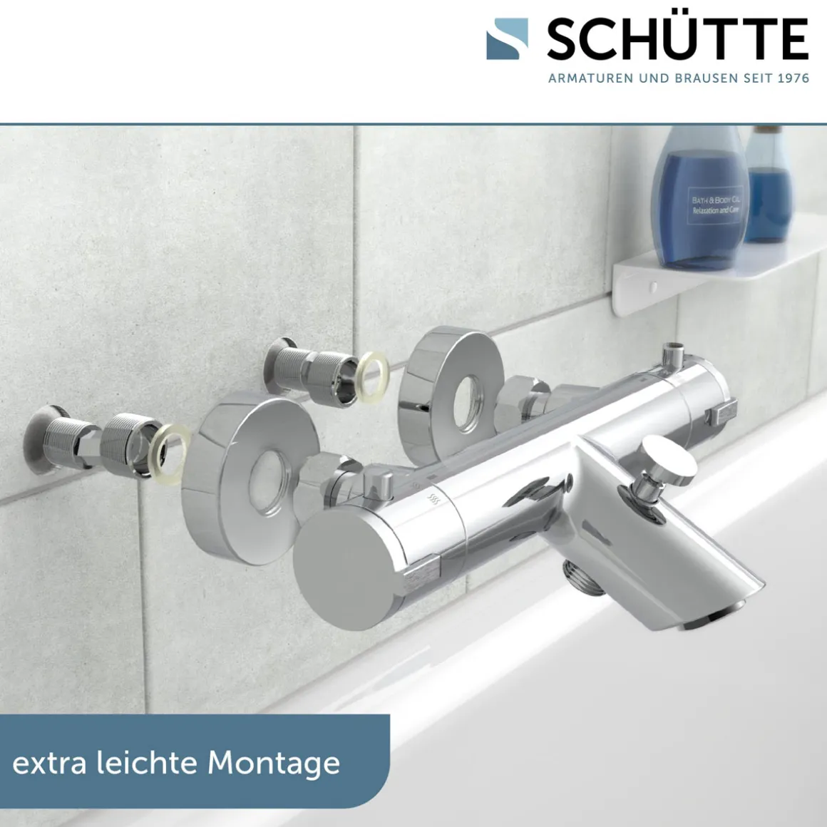 Schütte Wannenfüllarmatur „London“ chrom Thermostat