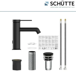 Schütte Waschtischarmatur „Los Angeles“ schwarz-matt Eco-Click-Funktion