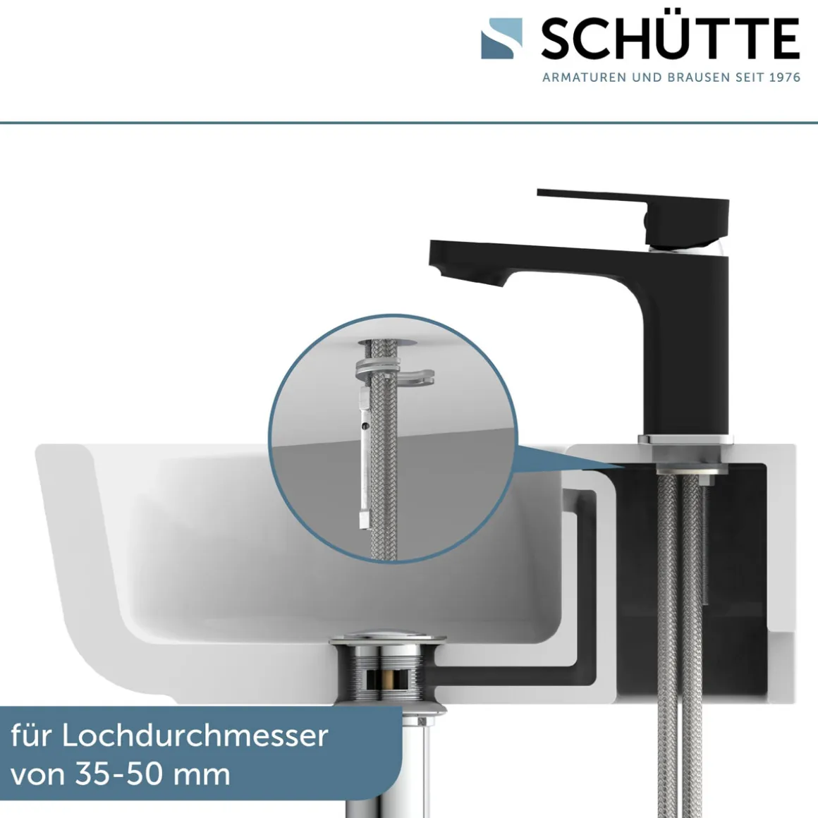 Schütte Waschtischarmatur „Madagaskar“ schwarz/chrom