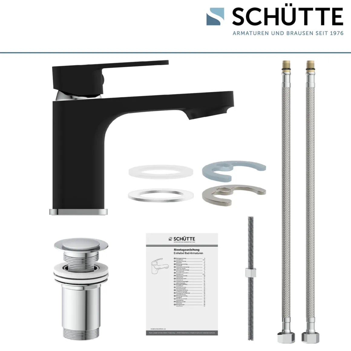 Schütte Waschtischarmatur „Madagaskar“ schwarz/chrom