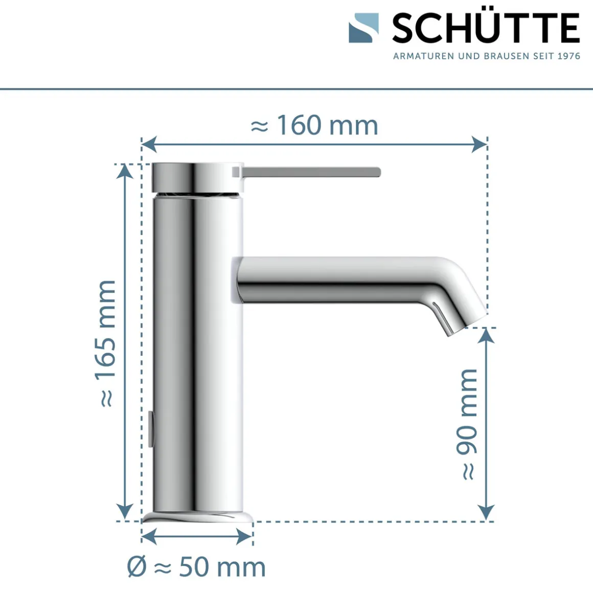 Schütte Waschtischarmatur „Los Angeles“ chrom Eco-Click-Funktion