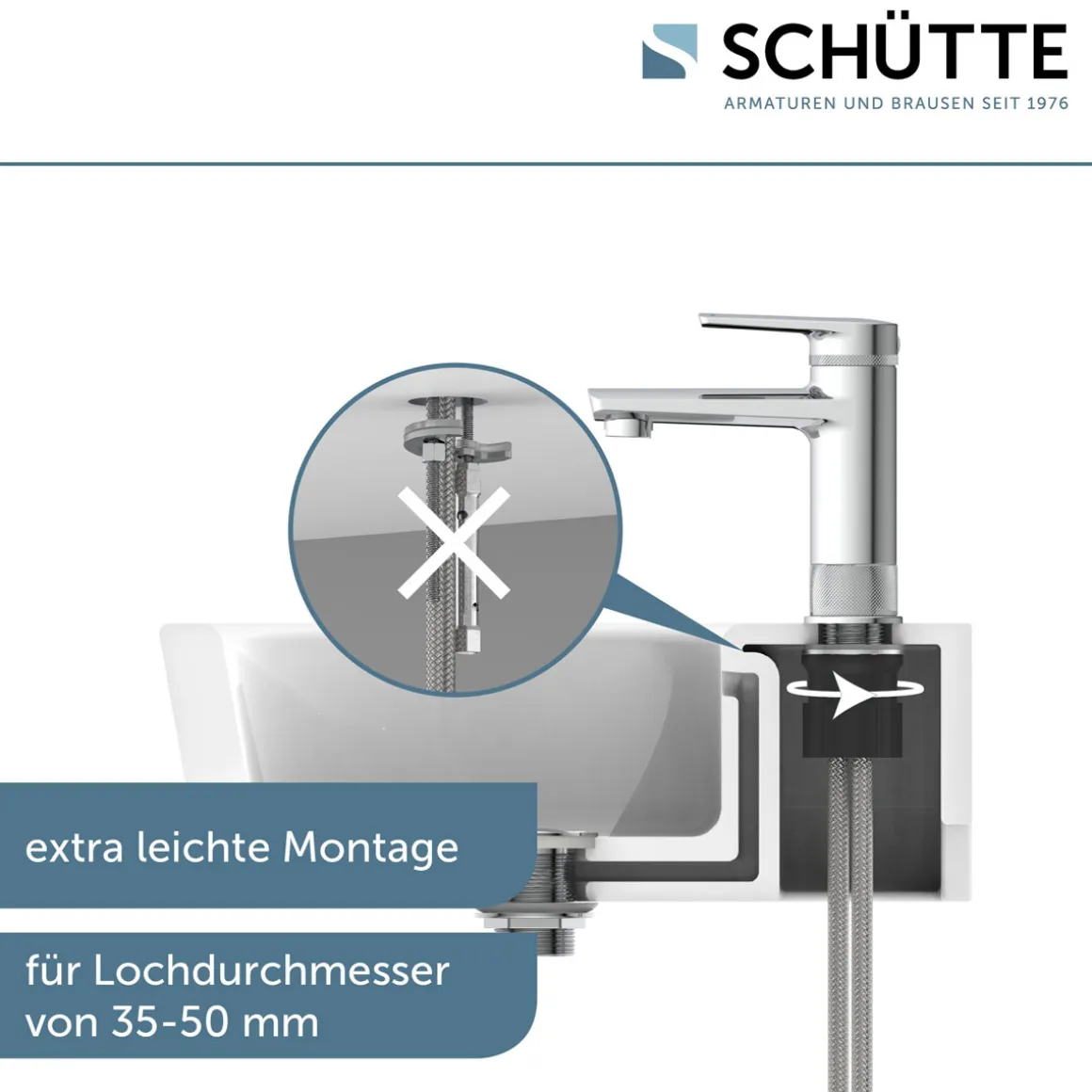 Schütte WT-Armatur Liverpool,chrom,Eco-Klick-