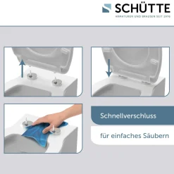 Schütte Duroplast WC-Sitz SLIM ANTHRAZIT mit Absenkautomatik und Schnellverschluss