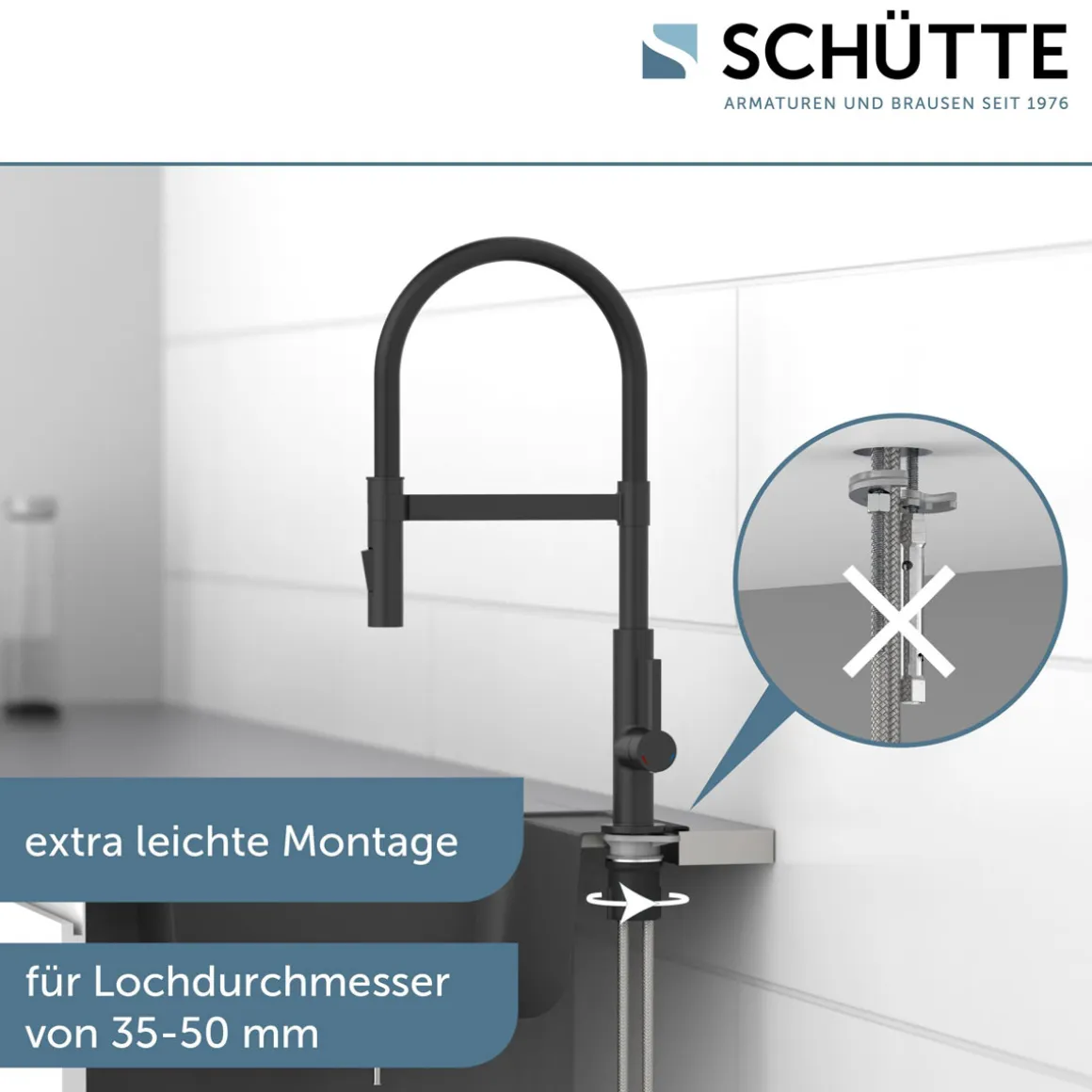 Schütte Küchenarmatur Miami schwarz matt