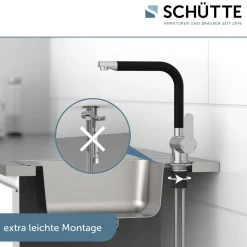 Schütte Schwenkbare Küchenarmatur Rio chrom schwarz matt