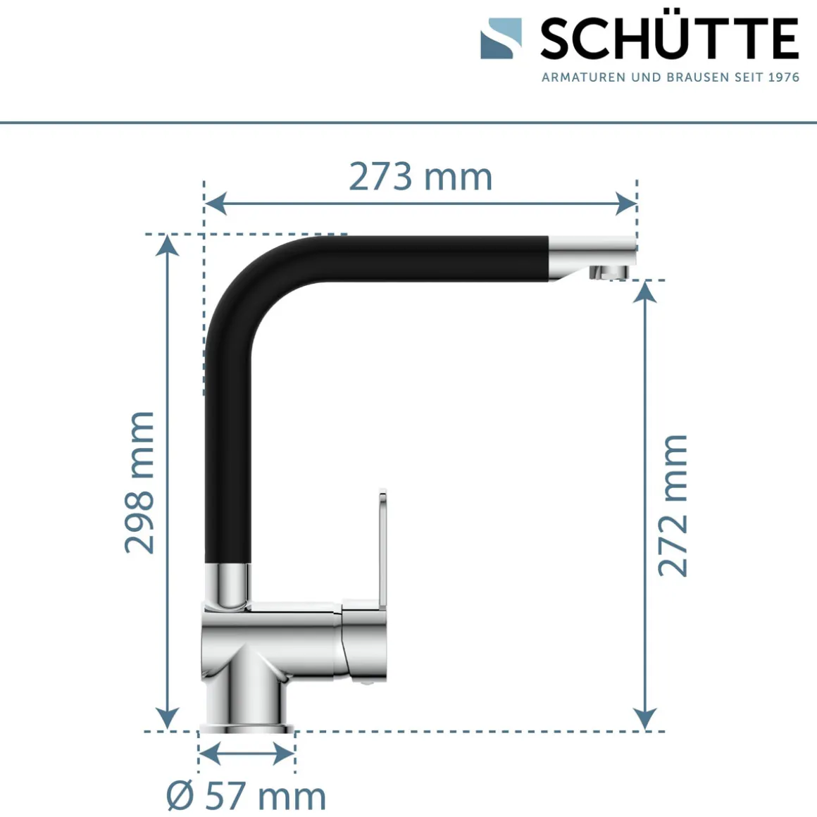 Schütte Schwenkbare Küchenarmatur Rio chrom schwarz matt