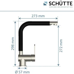 Schütte Schwenkbare Küchenarmatur Rio Edelstahloptik weiß