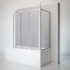 Schulte Badewannenfaltwand 3-teilig 1288 x 1400 mm mit Seitenwand und Deckenstütze