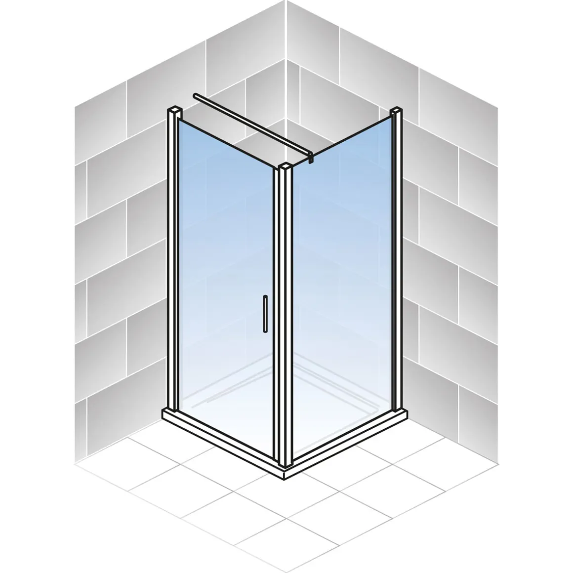 Schulte Drehtür Alexa Style 2.0 inkl Seitenwand 90 x 90 cm