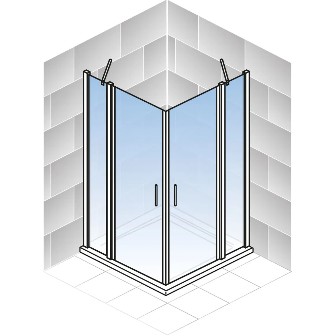 Schulte Eckeinstieg Alexa Style 2.0 inkl Duschwanne 90 x 90 cm