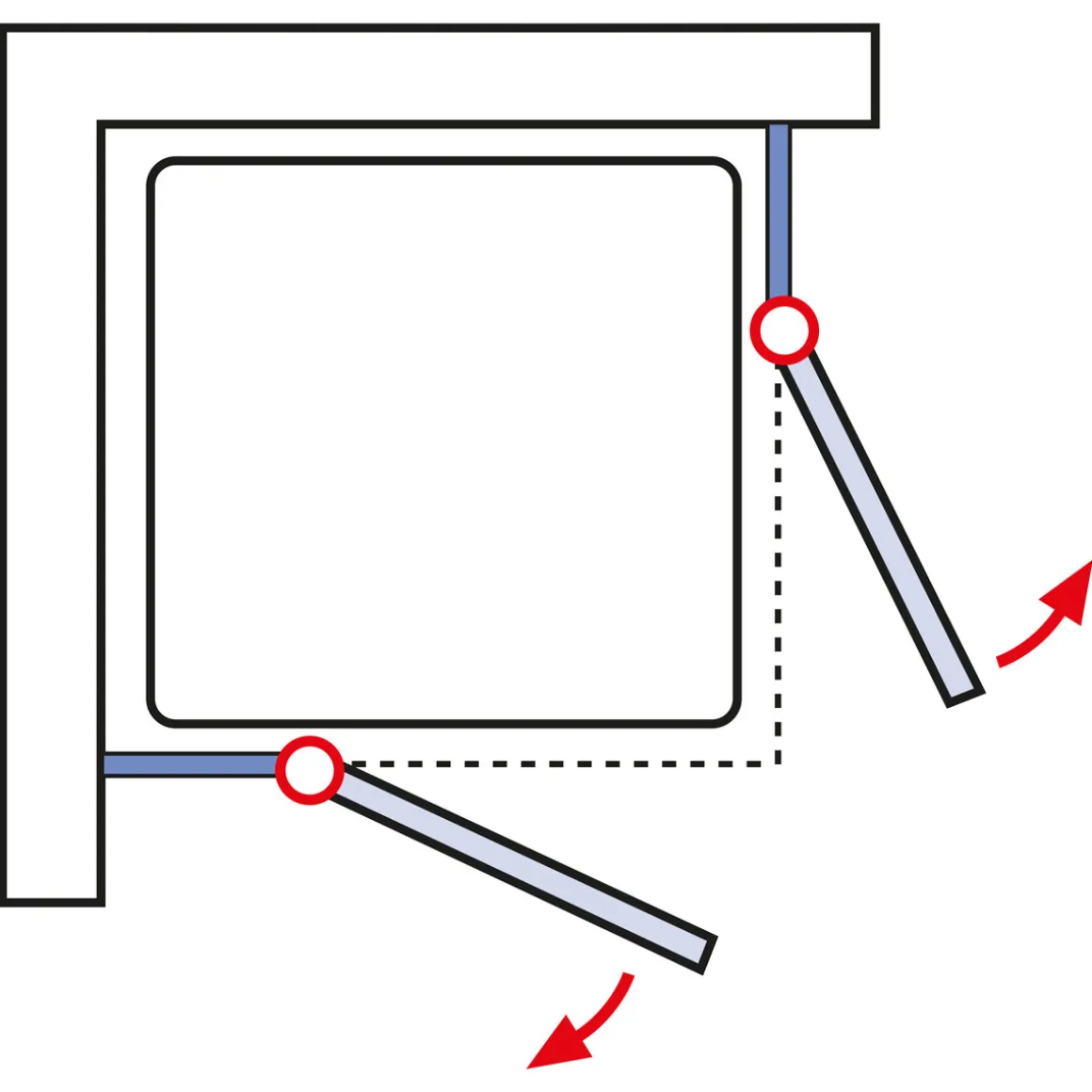 Schulte Eckeinstieg Alexa Style 2.0 inkl Duschwanne 90 x 90 cm