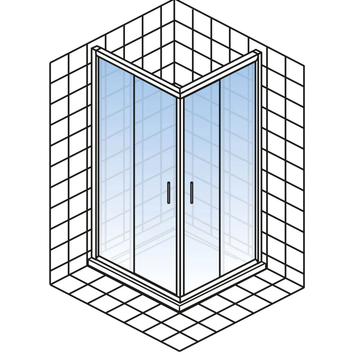 Schulte Eckeinstieg Kristal Trend inkl Duschwanne 90 x 90 cm