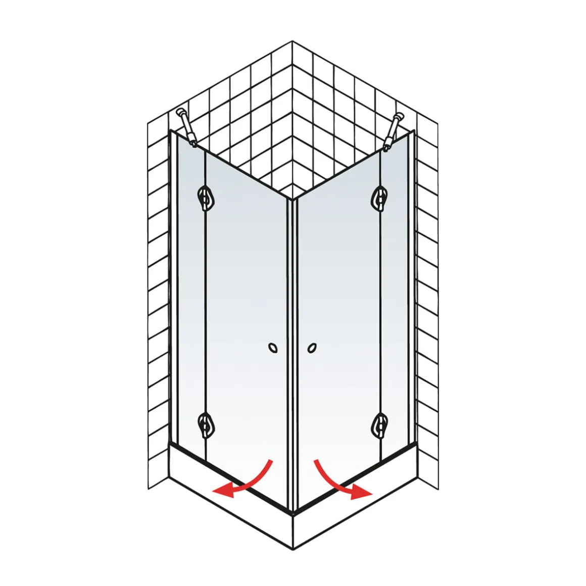 Schulte Eckeinstieg MasterClass 4-teilig HxB 200 x 99,2-101,2 cm Montage auf Fliesen