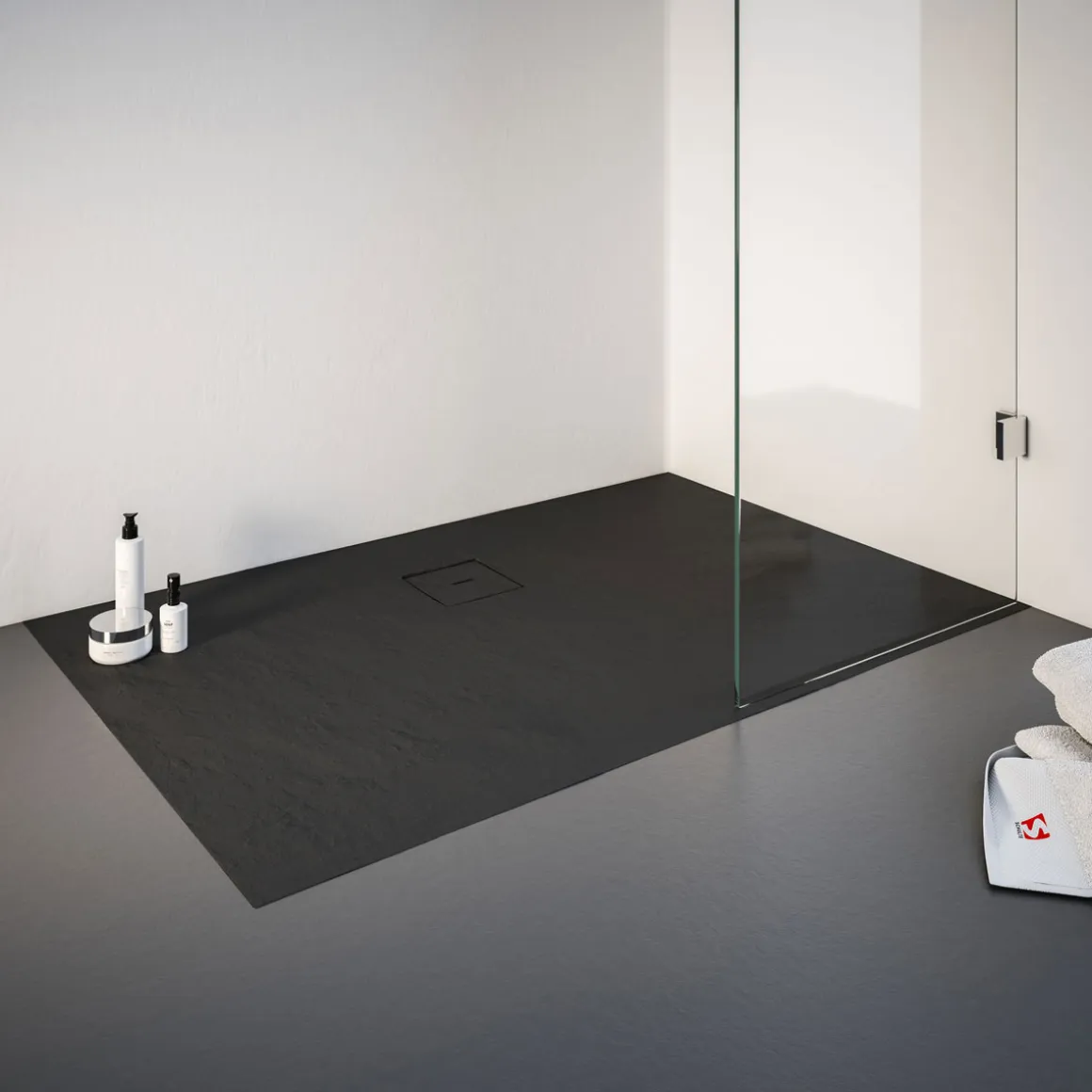 Schulte Express Plus Duschwa Mineralg Steinstr Rechteck -Plan 1400 x 800 anthraz.