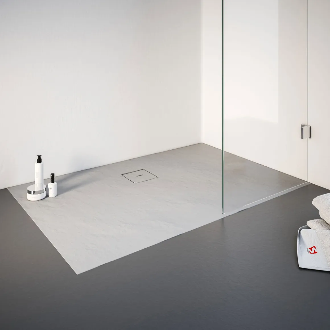 Schulte Express Plus Duschwa Mineralg Steinstr Rechteck -Plan 1400 x 800 grau