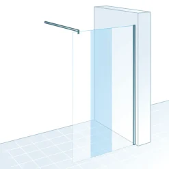 Schulte Walk In Duschwand MasterClass M6 Chromoptik ESG Fixil 70 cm fixil 500 klar hell