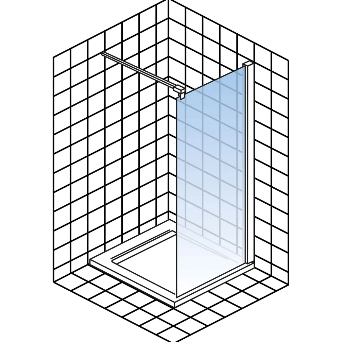 Schulte Walk In Toura 100 x 200 cm chrom