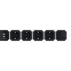 Schwaiger Steckdosenleiste mit USB schwarz