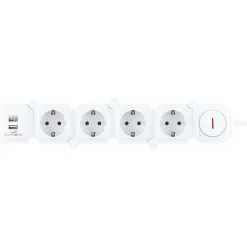 Schwaiger Steckdosenleiste mit USB weiß