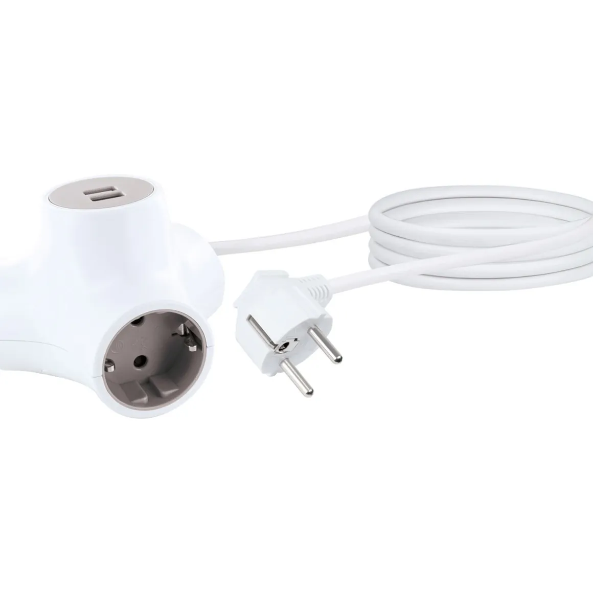 Schwaiger Steckdosenwürfel 3-fach mit 2-fach USB