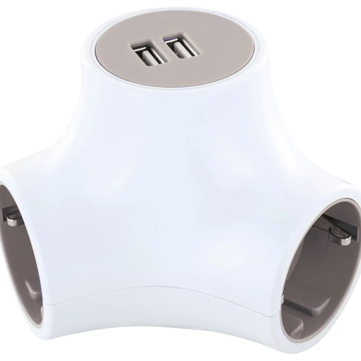 Schwaiger Steckdosenwürfel 3-fach mit 2-fach USB