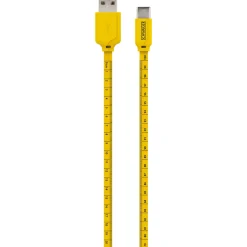 Schwaiger Sync und Ladekabel Typ C mit Maßband 1,2 m gelb