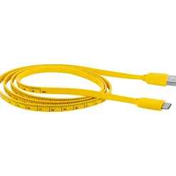 Schwaiger Sync und Ladekabel Typ C mit Maßband 1,2 m gelb