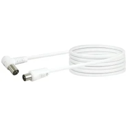 Schwaiger Antennenkabel 75 dB 5 m weiß mit Winkelstecker