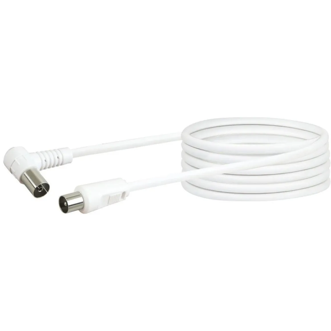 Schwaiger Antennenkabel 75 dB 5 m weiß mit Winkelstecker