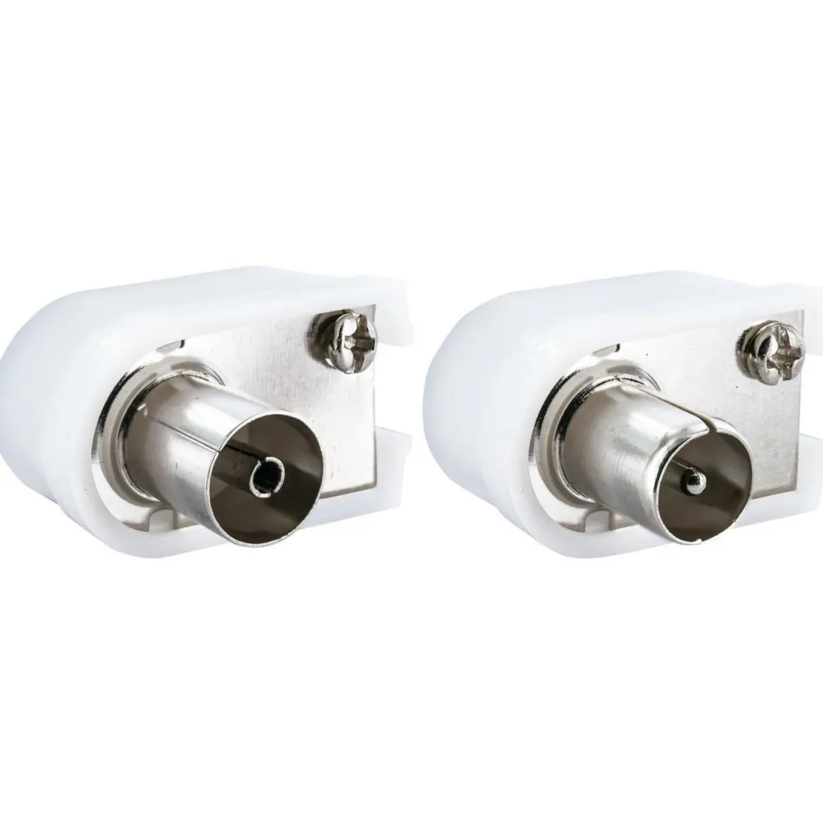 Schwaiger IEC-Winkelstecker/Buchse-Set für Sat-Kabel und Dose