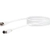 Schwaiger SAT-Antennenkabel 75 dB 1,5 m weiß mit F-Stecker und IEC Stecker