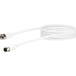 Schwaiger SAT-Antennenkabel 75 dB 1,5 m weiß mit F-Stecker und IEC Buchse