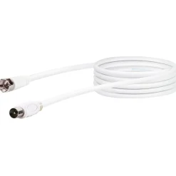 Schwaiger SAT-Antennenkabel 75 dB 3 m weiß mit F-Stecker und IEC Stecker